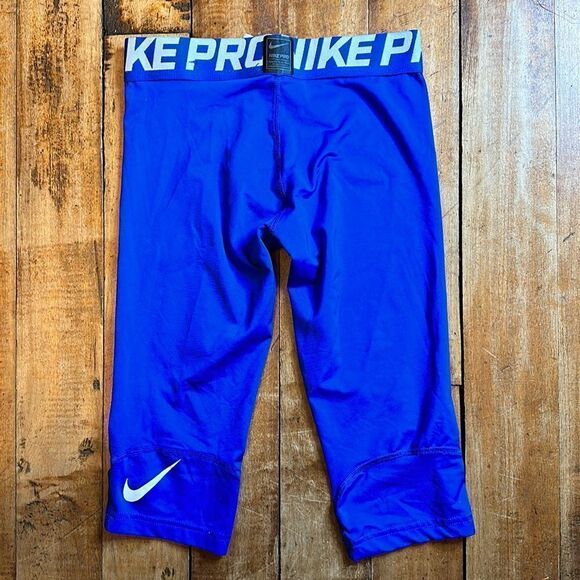 Nike pro leggings dri fit athletic pants size small blue base layer atheticwear - Picture 2 of 4
